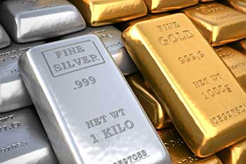 Silver ingot and gold